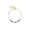 COEUR DE LION Echter Stein-Armband Amulett Glamouröses Grüngold