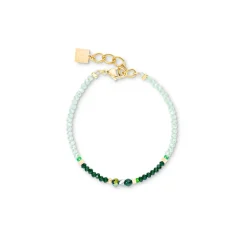 COEUR DE LION Echter Stein-Armband Amulett Glamouröses Grüngold