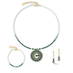 COEUR DE LION Mix&And&Match-Armbänder-Armband Amulett Glamouröses Grüngold
