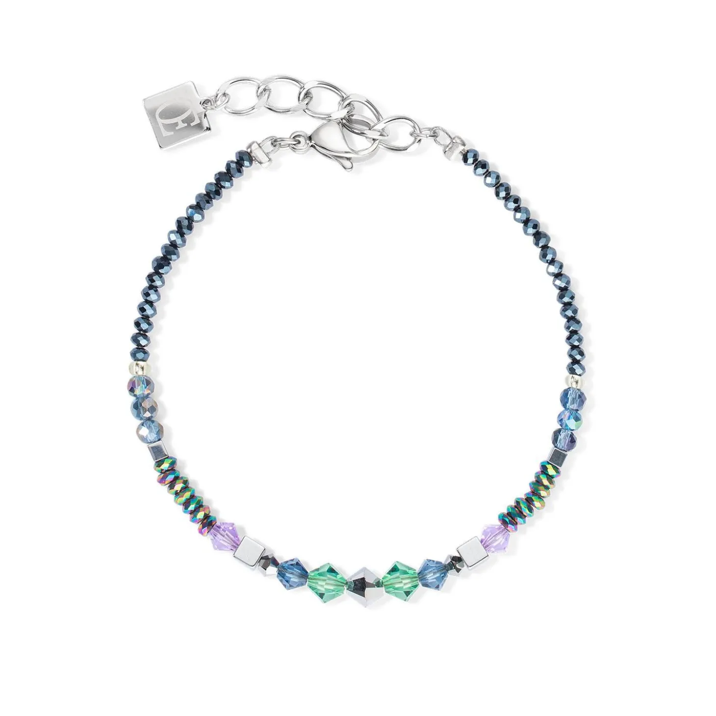 COEUR DE LION Kristallarmbänder-Armband Amulett Statement Dunkelgrün