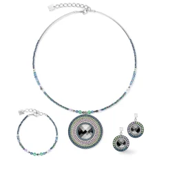 COEUR DE LION Kristallarmbänder-Armband Amulett Statement Dunkelgrün