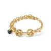 COEUR DE LION Festliche Kollektion-Armband Chunky Chain Gold-Schwarz