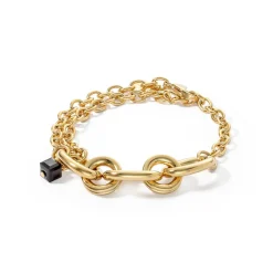 COEUR DE LION Festliche Kollektion-Armband Chunky Chain Gold-Schwarz