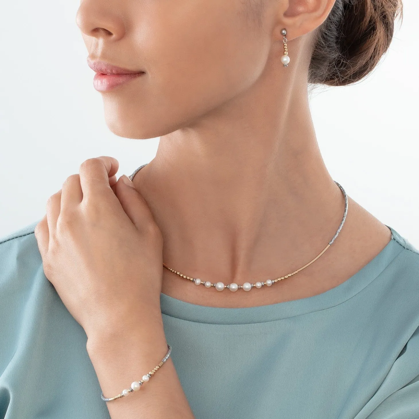 COEUR DE LION Perlenarmbänder-Armband Classic Princess Süßwasserperlen Bicolor