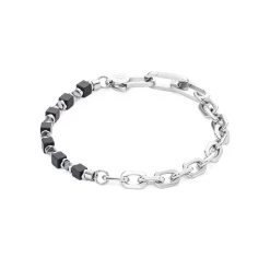 COEUR DE LION Edelsteinarmbänder-Armband Cubes Fusion Gliederkette Schwarz