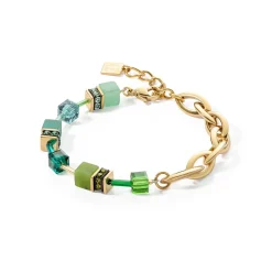 COEUR DE LION Echter Stein-Armband Festliche Schicht Grün
