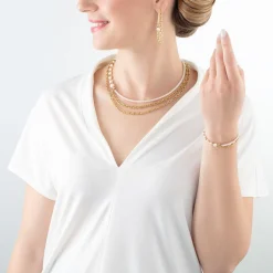 COEUR DE LION Perlenarmbänder-Armband Kette & Pearl Fever Weißgold