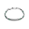 COEUR DE LION Unisex Edition-Armband Kostbare Würfel & Kette Grün-Silber