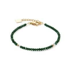 COEUR DE LION Kristallarmbänder-Armband Little Twinkle Gold-Dunkelgrün