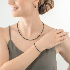 COEUR DE LION Kristallarmbänder-Armband Little Twinkle Gold-Dunkelgrün