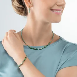 COEUR DE LION Kristallarmbänder-Armband Mini Cubes Grün