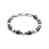 COEUR DE LION Aber-Armband Precious Cubes Schwarz-Silber