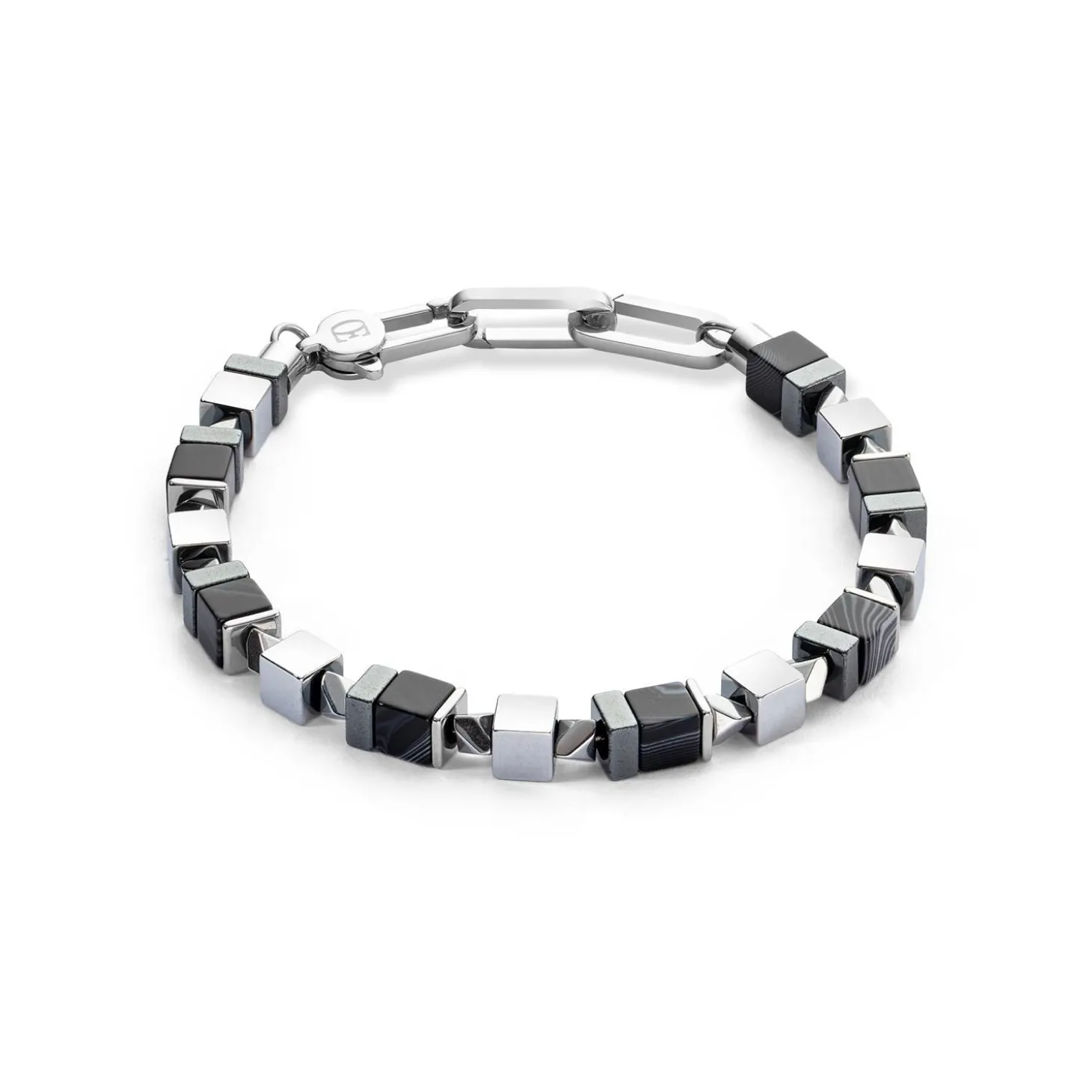 COEUR DE LION Unisex Edition-Armband Precious Cubes Schwarz-Silber