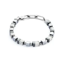 COEUR DE LION Aber-Armband Precious Cubes Weiß-Silber