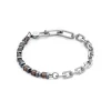 COEUR DE LION Männer-Armband Precious Fusion Gliederkette Braun-Silber