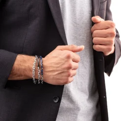 COEUR DE LION Männer-Armband Precious Fusion Gliederkette Braun-Silber