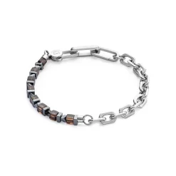 COEUR DE LION Unisex Edition-Armband Precious Fusion Gliederkette Braun-Silber