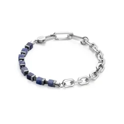 COEUR DE LION Aber-Armband Precious Fusion Link Chain Blau-Silber