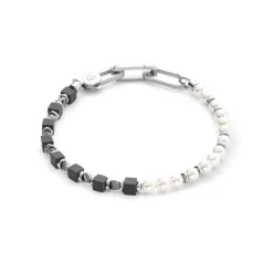 COEUR DE LION Aber-Armband Precious Fusion Pearls Schwarz