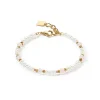 COEUR DE LION Perlenarmbänder-Armband Romantische Süßwasserperlen & Rosenquarz Gold