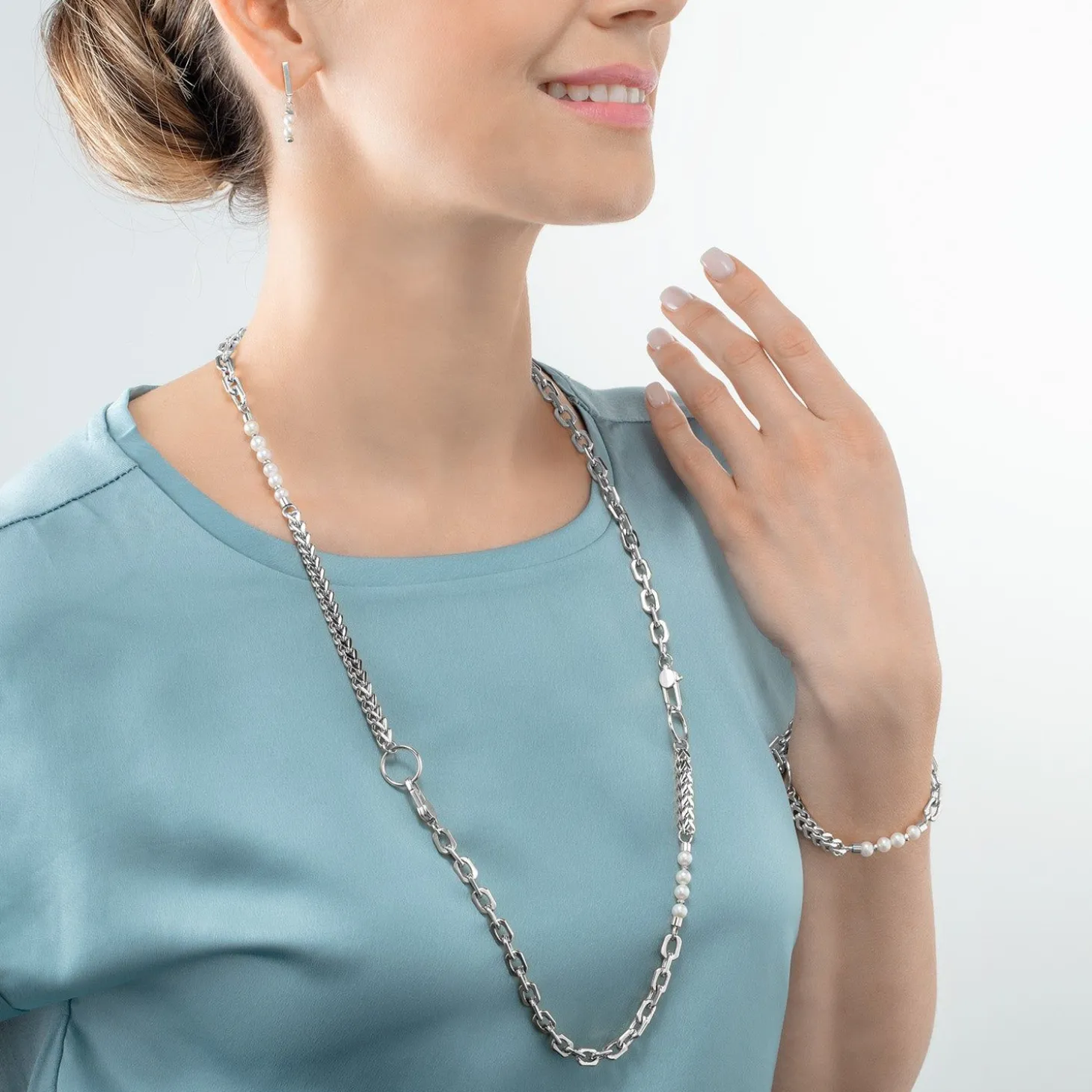 COEUR DE LION Perlenarmbänder-Armband Shape Shifter Süßwasserperlen Silber