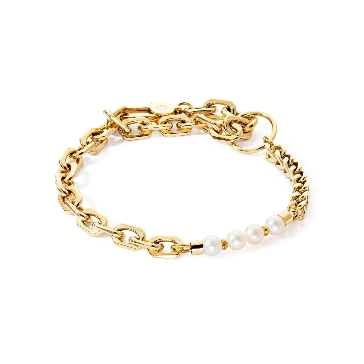 COEUR DE LION Perlenarmbänder-Armband Shape Shifter Süßwasserperlen Gold