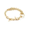 COEUR DE LION Mix&And&Match-Armbänder-Armband Y Navette Süßwasserperlen Gold