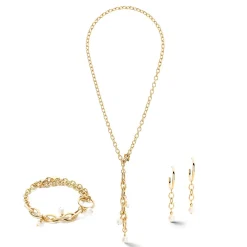 COEUR DE LION Mix&And&Match-Armbänder-Armband Y Navette Süßwasserperlen Gold