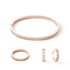 COEUR DE LION Coeur Essentials-Armreif Edelstahl & Kristalle Roségold Kristall 17