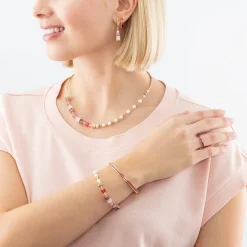 COEUR DE LION Coeur Essentials-Armreif Edelstahl & Kristalle Gold Pink 19