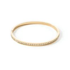 COEUR DE LION Armreifen-Armreif Edelstahl & Kristalle Goldkristall 19