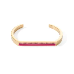 COEUR DE LION Coeur Essentials-Armreif mit quadratischen Streifen, Gold-Rosa