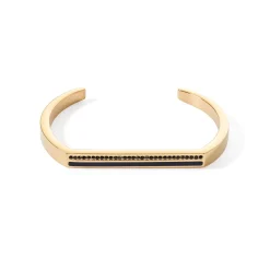 COEUR DE LION Armreifen-Armreif mit quadratischen Streifen Gold-Schwarz