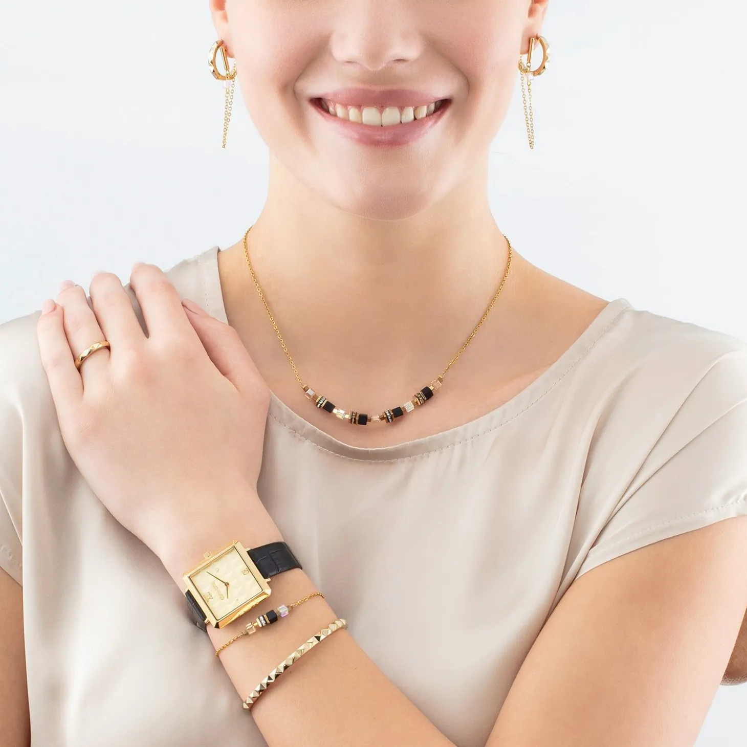 COEUR DE LION Armreifen-Armreif Spikes Gold