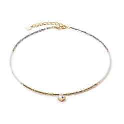COEUR DE LION Halsketten mit Anhänger-Brillante quadratische Halskette Gold-Kristall