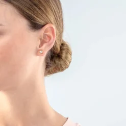 COEUR DE LION Ohrstecker-Brillante quadratische kleine Ohrringe aus Roségold mit Kristall