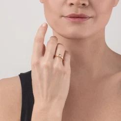 COEUR DE LION Mix&And&Match-Ringe-Brillanter quadratischer kleiner Ring aus Roségold mit Kristall