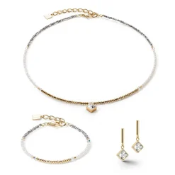 COEUR DE LION Hochzeit-Brillantes quadratisches Armband Gold-Kristall