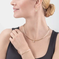COEUR DE LION Hochzeit-Brillantes quadratisches Armband Gold-Kristall