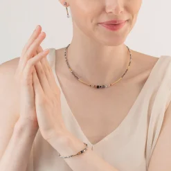 COEUR DE LION Kristallarmbänder-Cube Story Minimalistisches funkelndes Armband Graugold