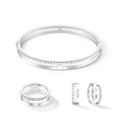 COEUR DE LION Armreifen-Eternal Unity Armreif Silber-Kristall