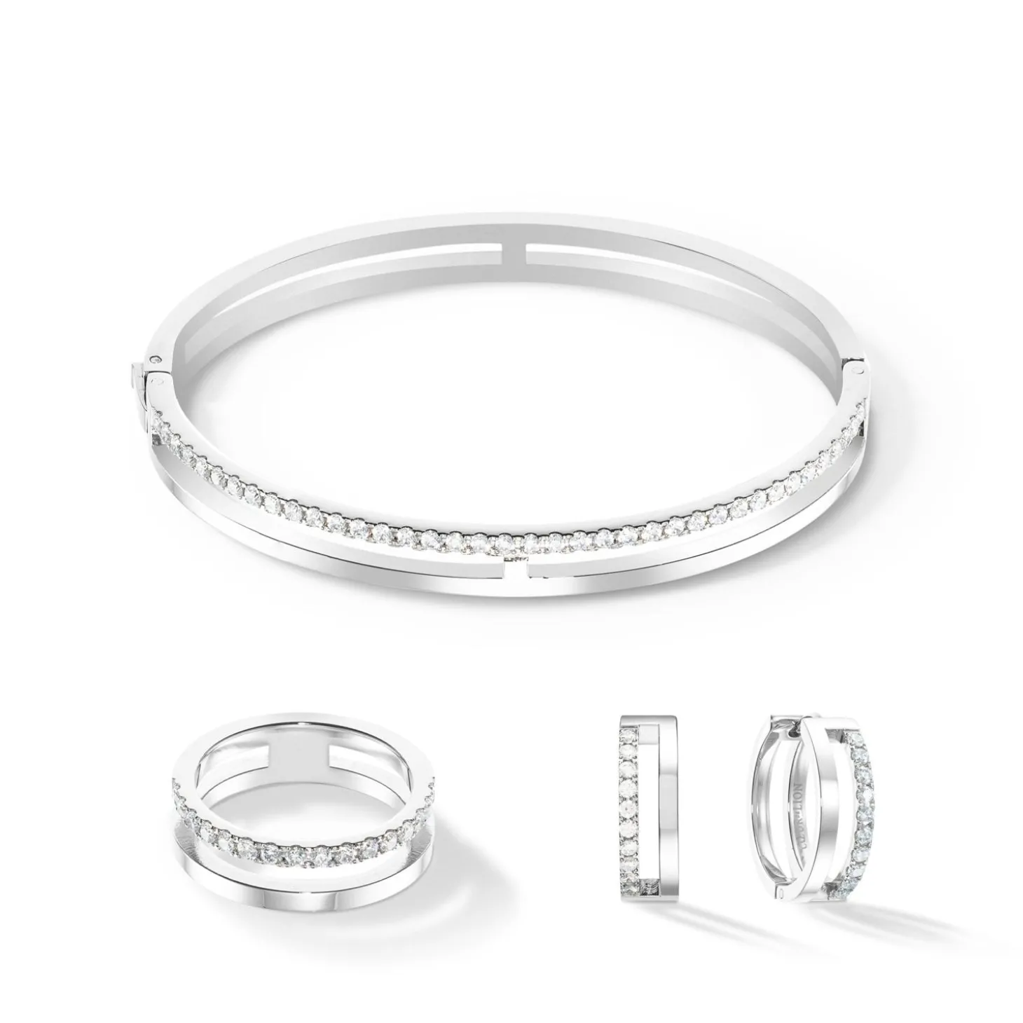 COEUR DE LION Armreifen-Eternal Unity Armreif Silber-Kristall