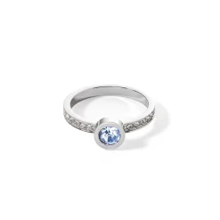 COEUR DE LION Mix&And&Match-Ringe-Funkelnder Punktering Silber Hellblau