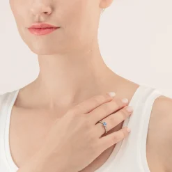 COEUR DE LION Mix&And&Match-Ringe-Funkelnder Punktering Silber Hellblau