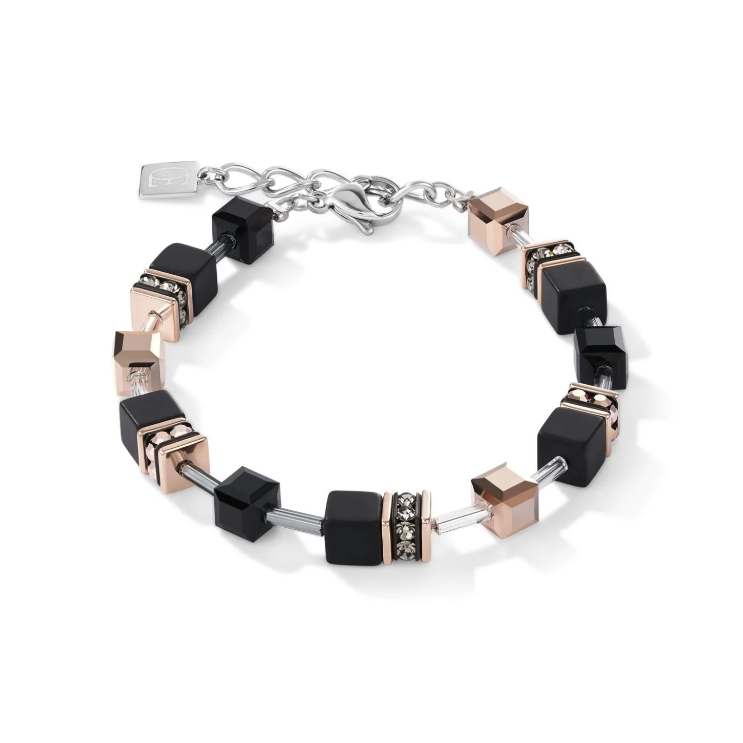 COEUR DE LION Geocube® Tone&In&Tone-Geocube® Armband Onyx Schwarz-Roségold