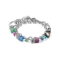 COEUR DE LION Geocube® Echtstein-Geocube® Fusion Armband Mehrfarbiger Edelstein
