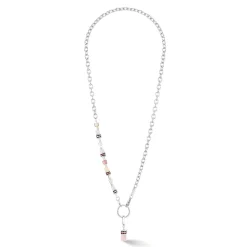 COEUR DE LION Geocube® Halsketten-Geocube® Fusion Charm-Halskette Silber-Pastell