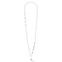 COEUR DE LION Lange Halsketten-Geocube® Fusion Charm-Halskette Silber-Pastell