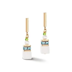 COEUR DE LION Echter Stein-Geocube® Fusion Festliche Ohrringe Mehrfarbig