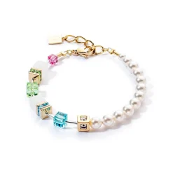 COEUR DE LION Echter Stein-Geocube® Fusion Festliches Armband Mehrfarbig